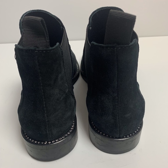 Scarpa d"Oro Black Suede Chelsea Boots With Rhinestones - Picture 6 of 9